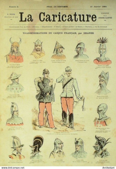 La Caricature 1880 #   2 Nana Casque français Draner Robida Trick