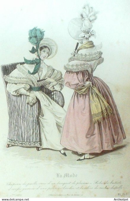 Gravure La mode 1832 # 253 (aquarelle old Fashion plate)