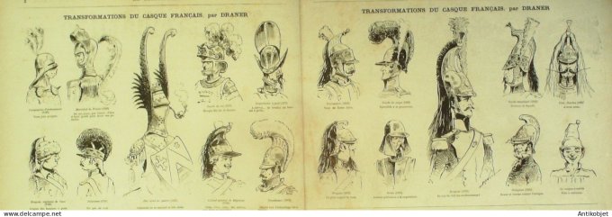 La Caricature 1880 #   2 Nana Casque français Draner Robida Trick
