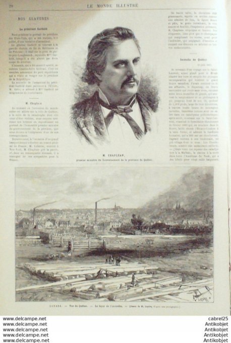 Le Monde illustré 1881 n°1267 Syrie Tripoli Epinal (88) Canada Quebec Tunisie Sfax Assassins De Abd 