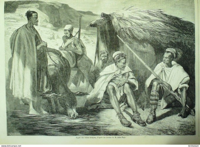 Le Monde illustré 1857 n°  9 Dieppe (76) Algérie Tribus Kabyles Autriche souverains
