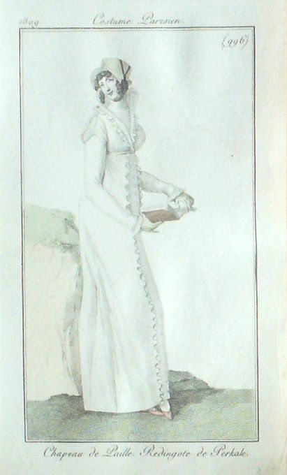 Gravure Mode Costume Parisien 1809 #  996 (eau forte old Fashion plate