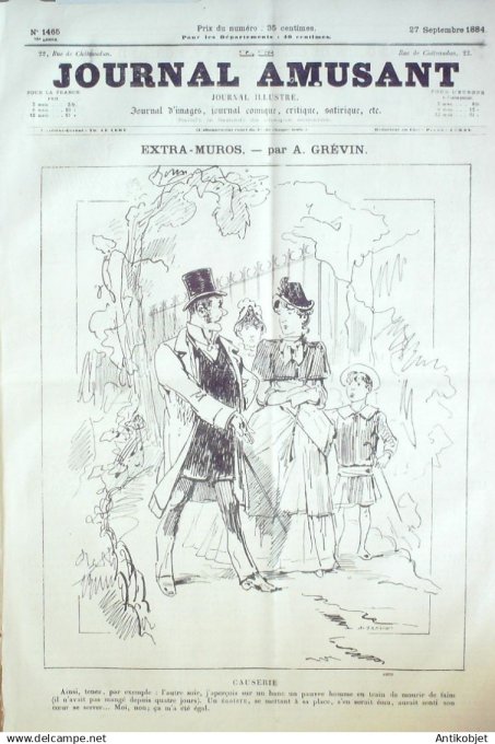 Le Journal Amusant 1884 # 1465 Ah eh hi oh hue par Josias