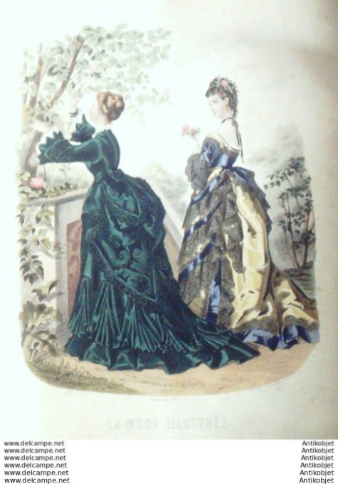 Gravure Mode illustree 1873 # 35 (Old Fashion plate)