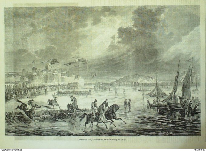 Le Monde illustré 1858 n° 74 St-Malo (35) Fécamp (76) Cherbourg (50) Dijon (21) Baden