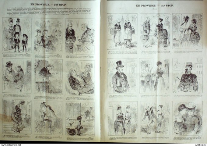 Le Journal Amusant 1884 # 1465 Ah eh hi oh hue par Josias