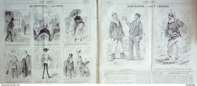 Le Journal Amusant 1884 # 1465 Ah eh hi oh hue par Josias