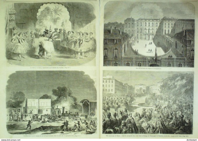 Le Monde illustré 1858 n° 74 St-Malo (35) Fécamp (76) Cherbourg (50) Dijon (21) Baden