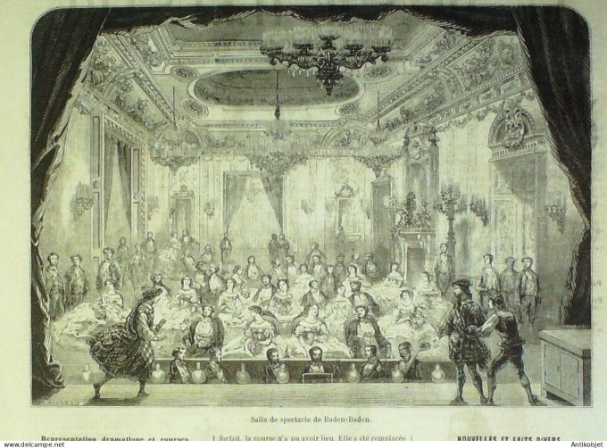 Le Monde illustré 1858 n° 74 St-Malo (35) Fécamp (76) Cherbourg (50) Dijon (21) Baden