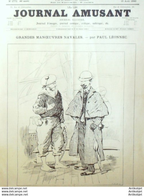 Le Journal Amusant 1890 # 1772 Fantaisie Ichtyologique par Stop Notes vagabondes par Mars