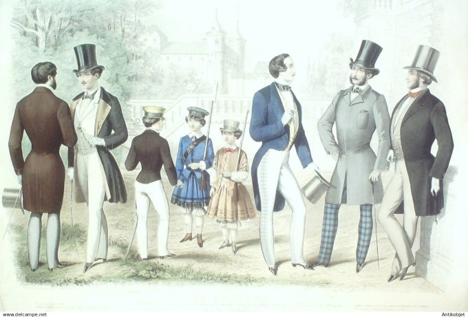 Gravure de Mode originale Le Progres 1854 # 54 (Maison Desprey)