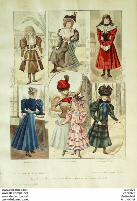 Gravure de mode Le Moniteur 1897 n°05 (Maison Rhinn) Gd format