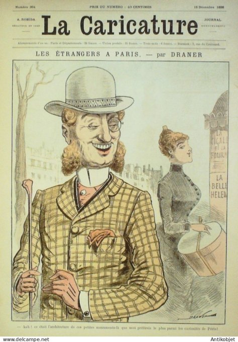 La Caricature 1886 #364 Etrangers Draner Coquelin par Luque Canonnier Kerbinet Gino