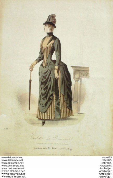 Gravure Mode Le Coquet 1886 # 03 (Old Fashion plate)
