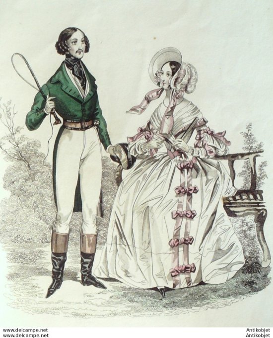 Costume Parisien 1838 # 3589 Robe mousseline des Indes