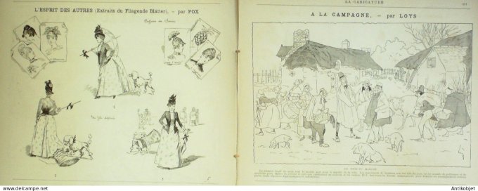 La Caricature 1886 #364 Etrangers Draner Coquelin par Luque Canonnier Kerbinet Gino