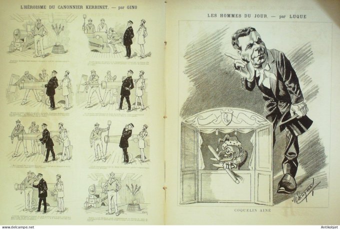 La Caricature 1886 #364 Etrangers Draner Coquelin par Luque Canonnier Kerbinet Gino