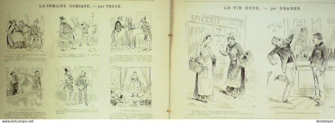 La Caricature 1886 #364 Etrangers Draner Coquelin par Luque Canonnier Kerbinet Gino