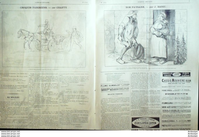 Le Journal Amusant 1890 # 1772 Fantaisie Ichtyologique par Stop Notes vagabondes par Mars