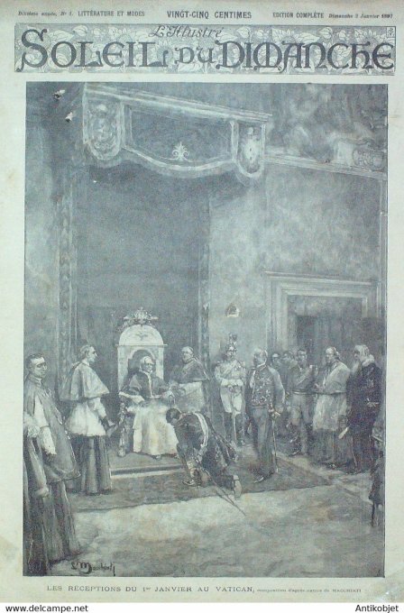 Soleil du Dimanche 1897 n° 1 Italie Vatican Nouvelle Calédonie Russie les bisons