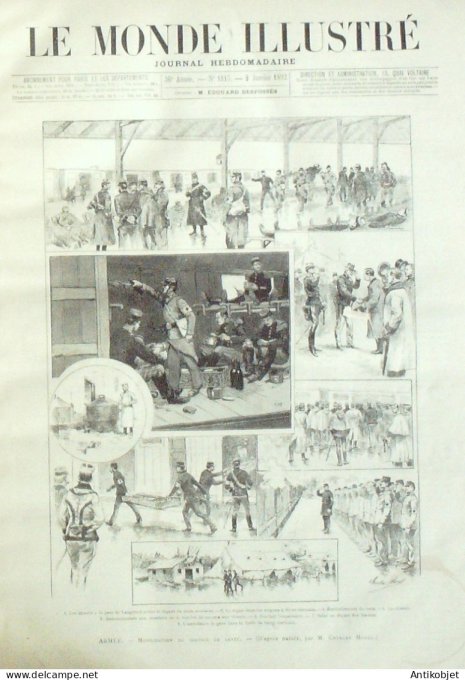 Le Monde illustré 1892 n°1815 Gabon Pira Congo Libreville Bruxelles théâtre de la monnaie