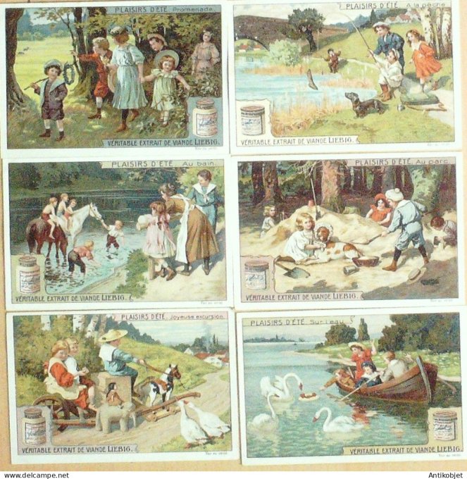 Chromo Liebig Sang  991 Plaisirs d'ete (1910)