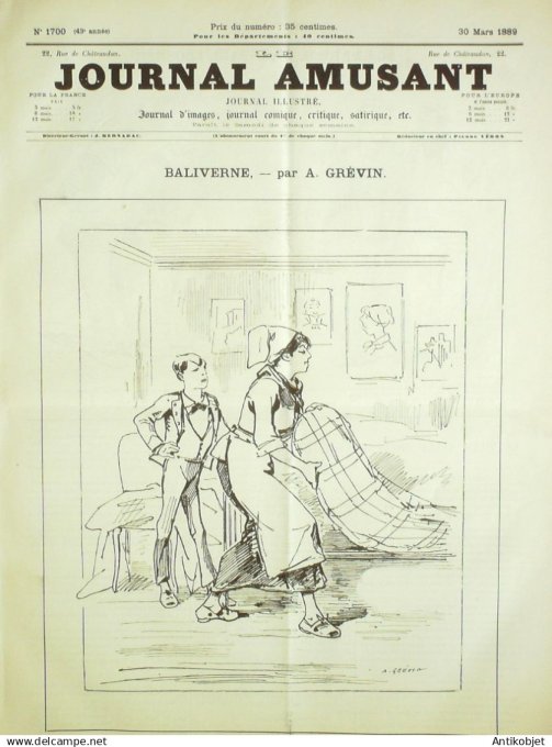 Le Journal Amusant 1889 # 1700 Belle maman Victorien Sardou et Deslandes par Stop