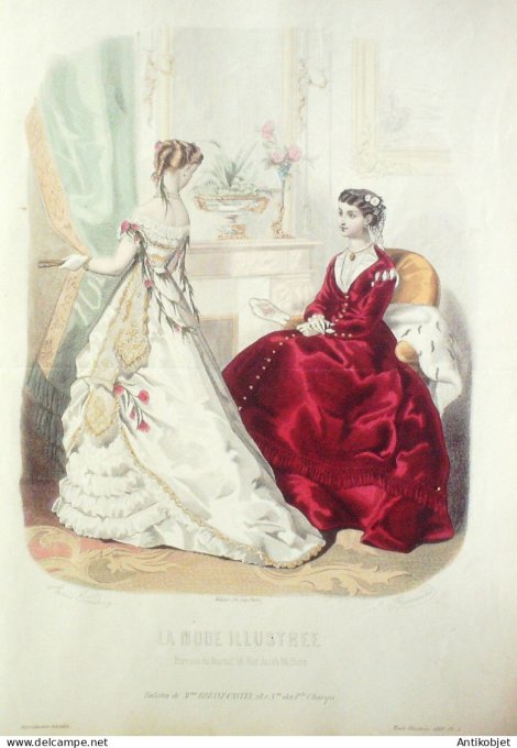 Gravure Mode illustree 1868 #  5 (Old Fashion plate)