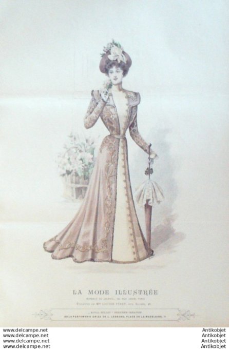 Gravure Mode illustree 1899 # 15 (Old Fashion plate) RARE