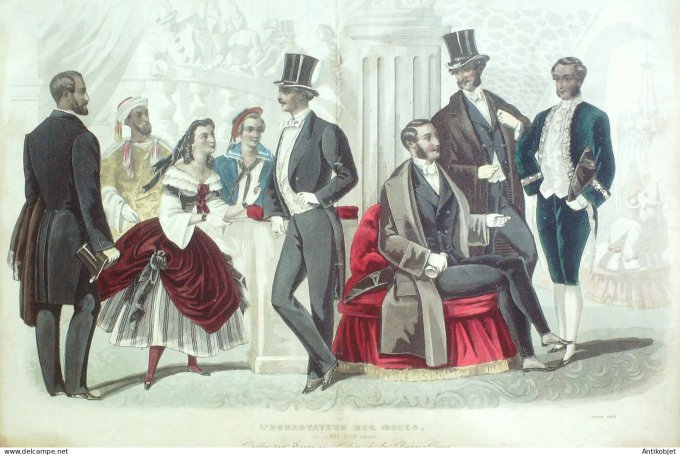 Gravure Mode Le Coupeur 1858- 1 (Old Fashion plate) Rare
