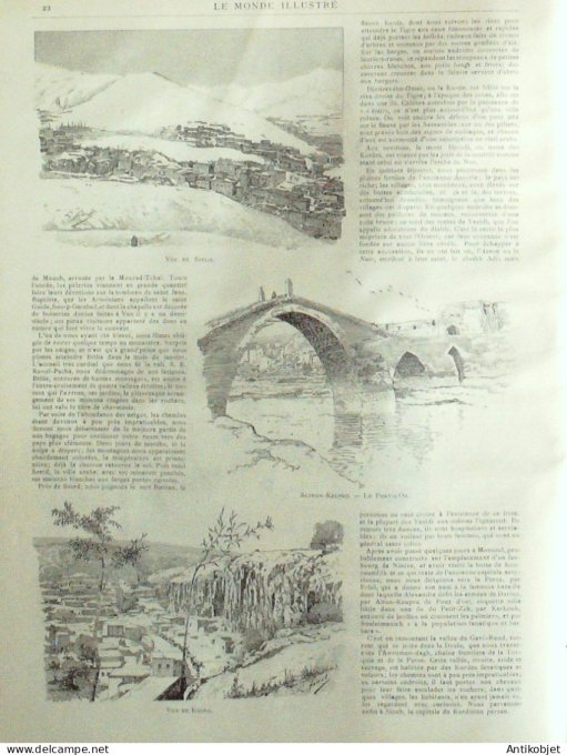 Le Monde illustré 1892 n°1815 Gabon Pira Congo Libreville Bruxelles théâtre de la monnaie