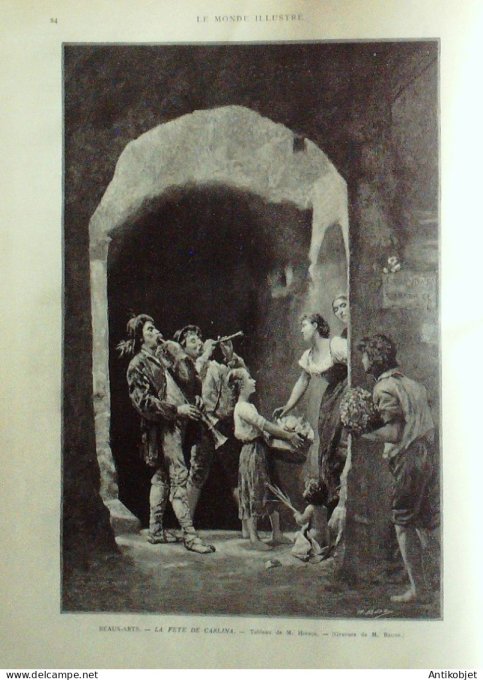 Le Monde illustré 1892 n°1815 Gabon Pira Congo Libreville Bruxelles théâtre de la monnaie