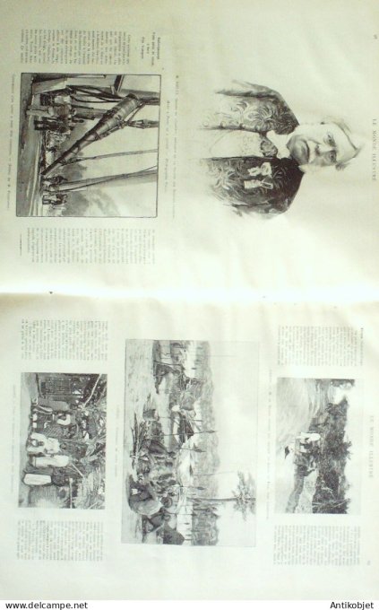 Le Monde illustré 1892 n°1815 Gabon Pira Congo Libreville Bruxelles théâtre de la monnaie