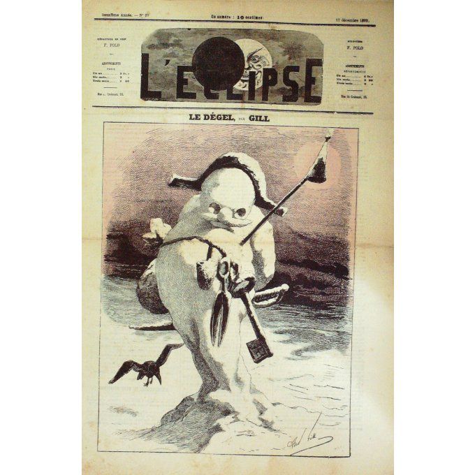 L'Eclipse 1869 n°99 LE DEGEL André GILL