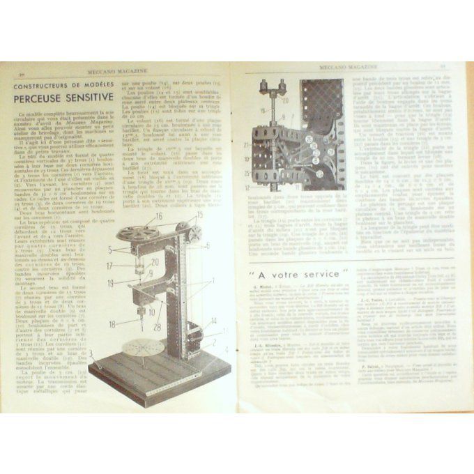 MECCANO MAGAZINE-HELICO-GORDINI-HUREL DUBOIS 32-AUTOMOTRICE-1954