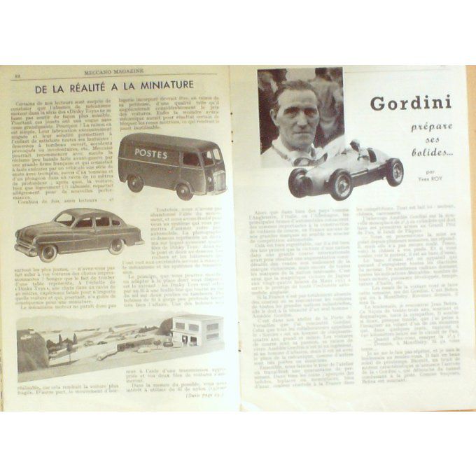 MECCANO MAGAZINE-HELICO-GORDINI-HUREL DUBOIS 32-AUTOMOTRICE-1954