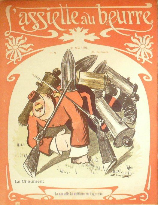 L'Assiette au beurre 1901 #   9 Le Châtiment Loi militaire en Angleterre Jossot Villon