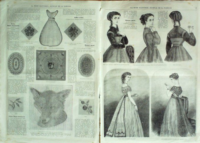 Journal Mode illustrée 1868 #  9 Veste & corsage avec corselet