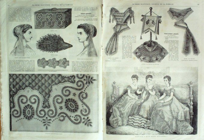 Journal Mode illustrée 1868 #  9 Veste & corsage avec corselet
