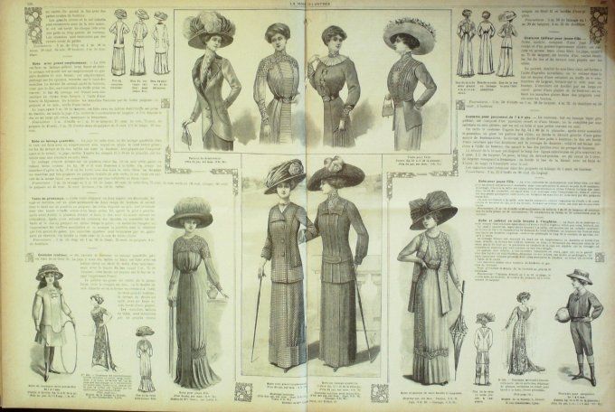 Journal Mode illustrée 1910 #  9 Robes d'intérieur & de dîners