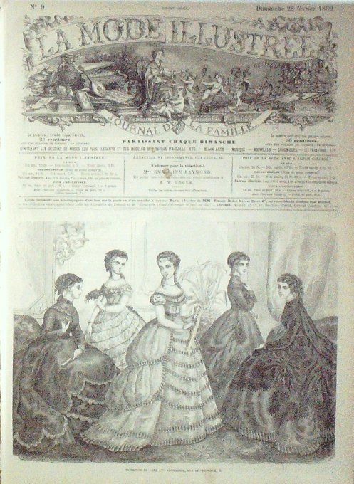 Journal Mode illustrée 1869 #  9 Toilettes de bal