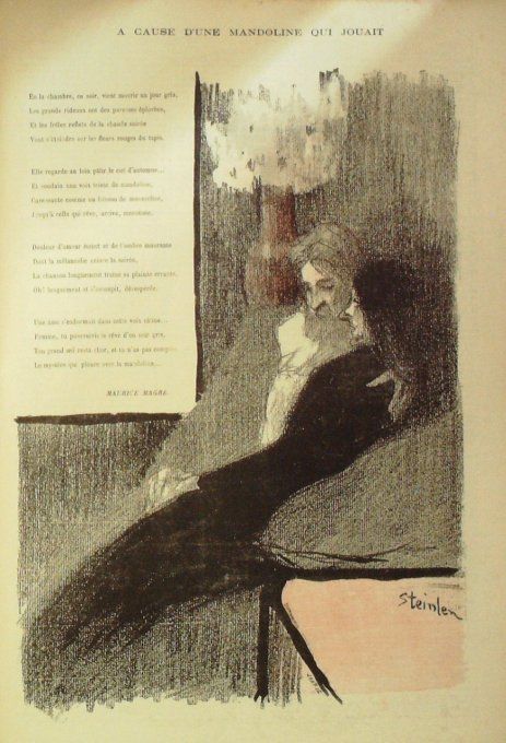 Magre Maurice A cause d'une mandoline qui jouait illustration Steinlen 1900