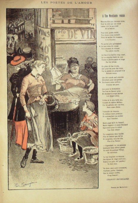 Baudelaire Charles A une mendiante rousse illustration Balluriau Paul 1892