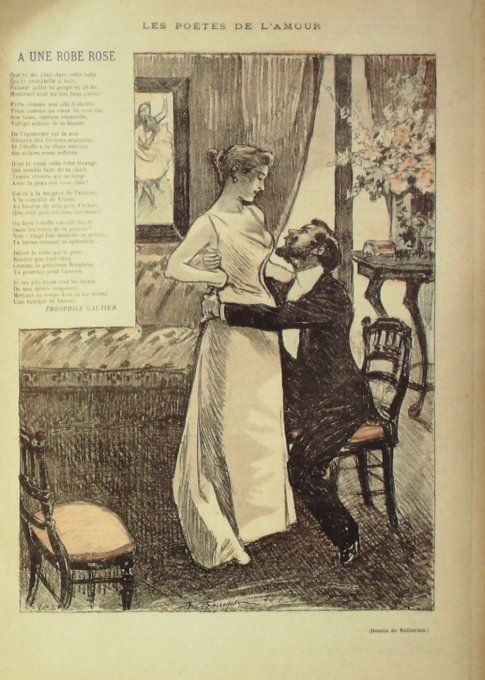 Gautier Théophile A une robe rose illustration Balluriau Paul 1900