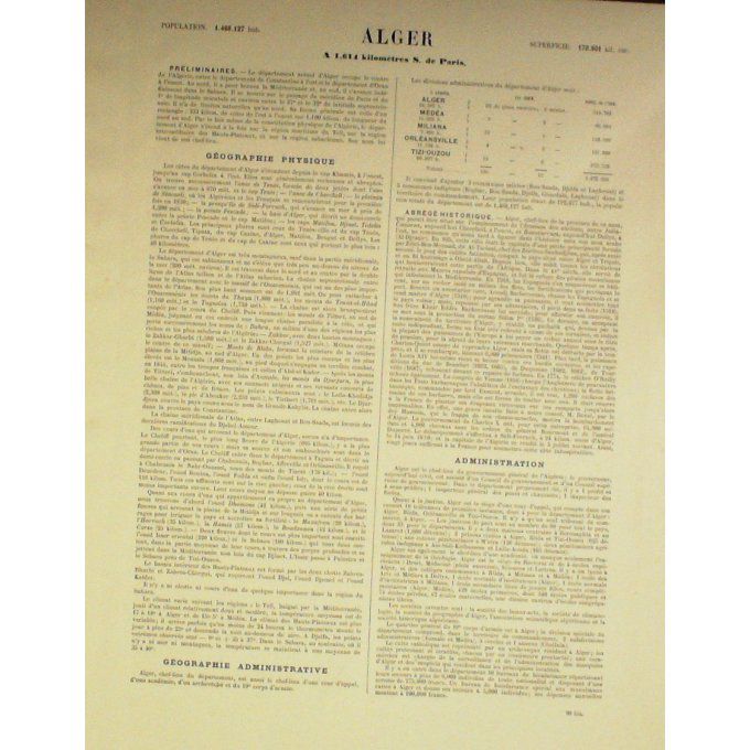 Carte ALGER ALGERIE Graveur LECOQ WALTNER BARBIER 1868