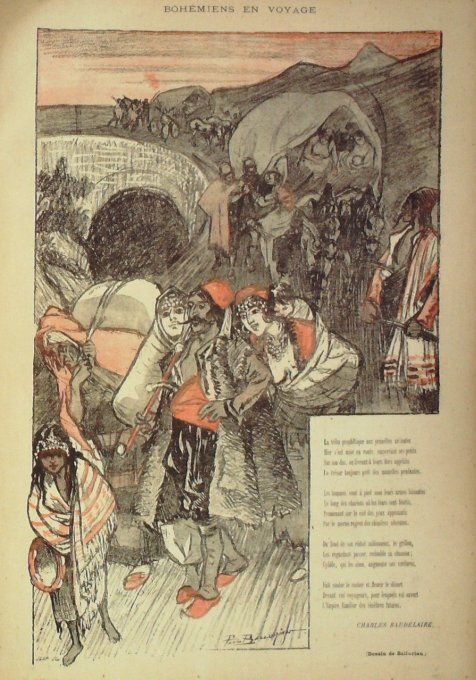 Baudelaire Charles Bohémiens en voyage illustration Balluriau Paul 1893