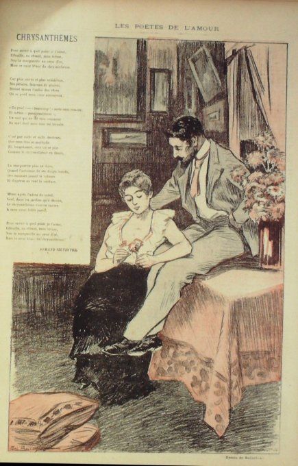 Silvestre Armand Chrysanthèmes illustration Balluriau Paul 1899