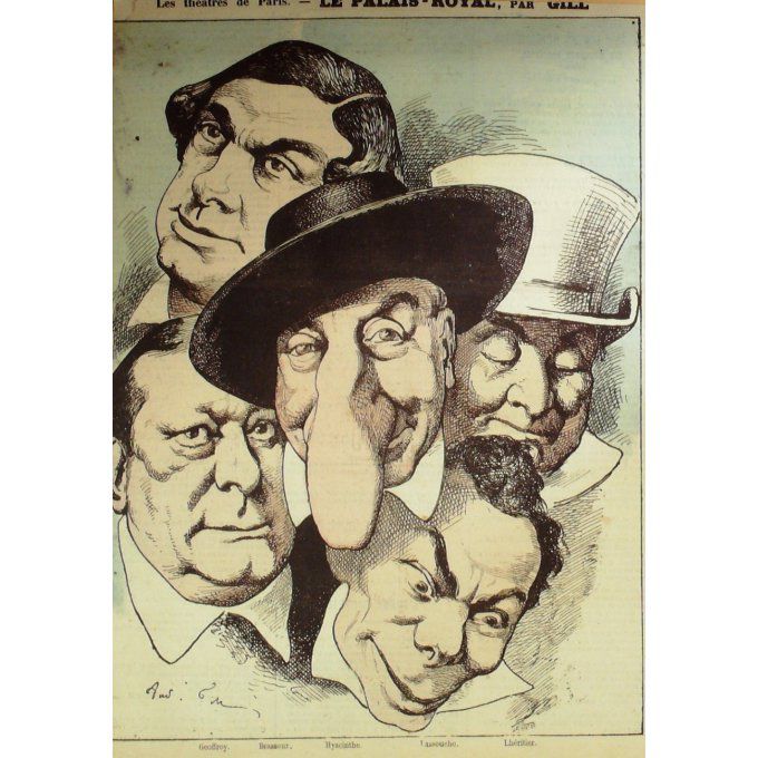 Gill André Geoffroy Brasseur Hyacinthe Lheritier Théâtre 1878