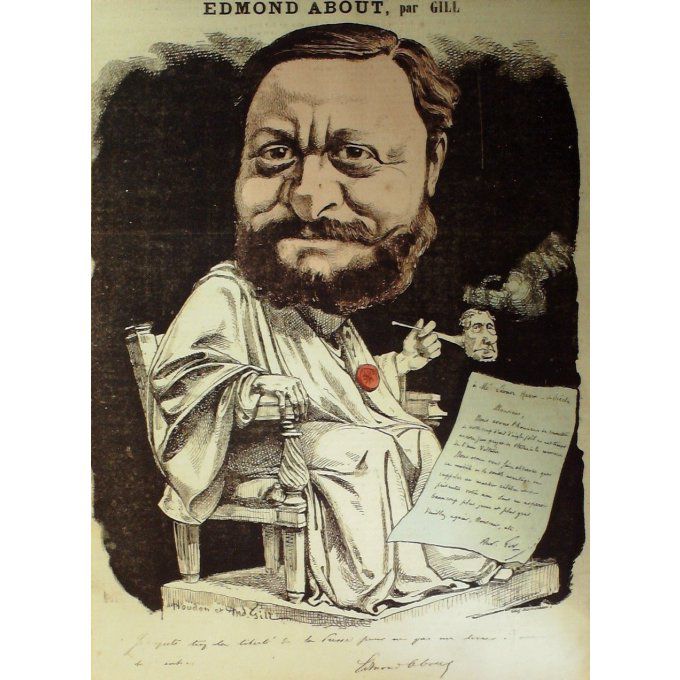 Gill André Edmond About Ecrivain 1865