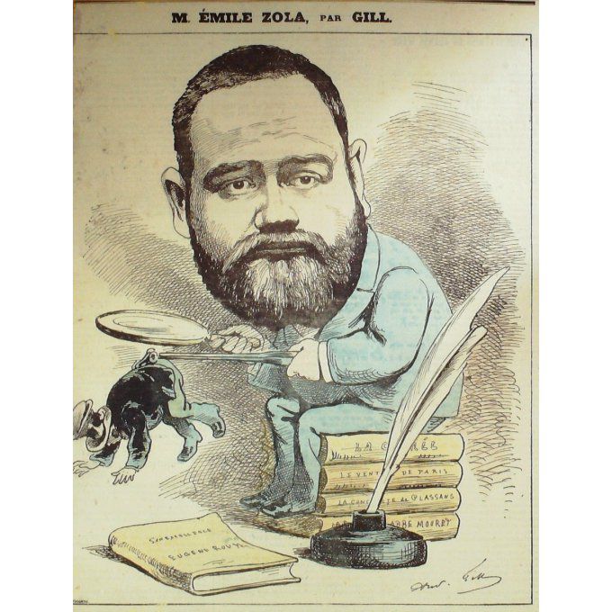 Gill André Emile Zola Ecrivain 1868